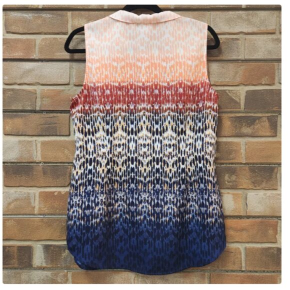 CABI 3078 Love Tunic Blouse Peter Pan Collar Abstract Print Sleeveless Medium - Picture 4 of 6